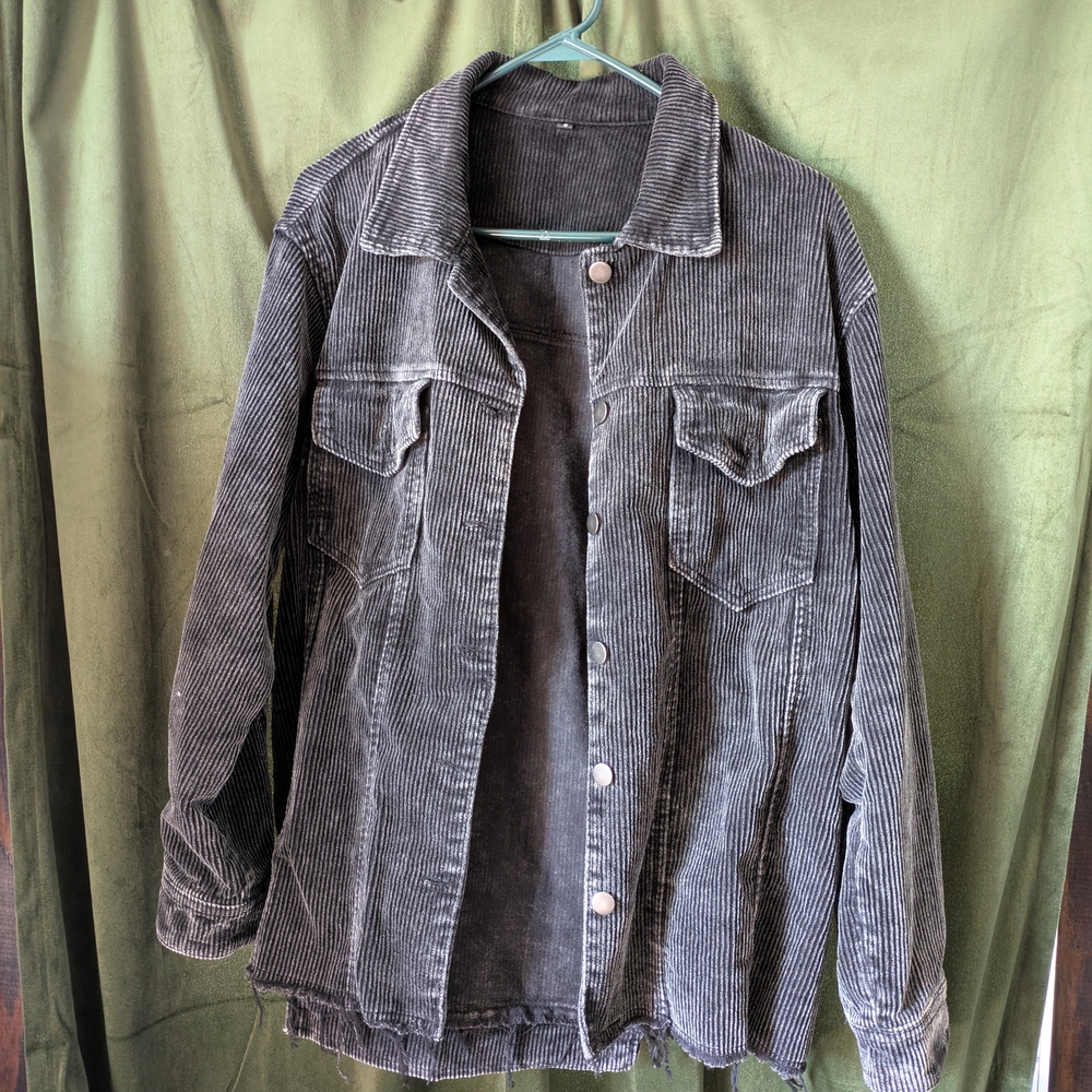 Women's Corduroy Jacket - Charcoal Gray